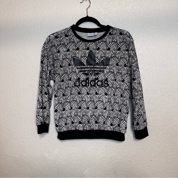 adidas Other - Adidas Zebra Allover Print Pullover Girl’s Size Medium